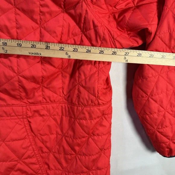L.L. Bean Jacket Womens 2X Red Quilted Hooded 1/2 Zip Anorak Pullover PrimaLoft - Picture 7 of 8